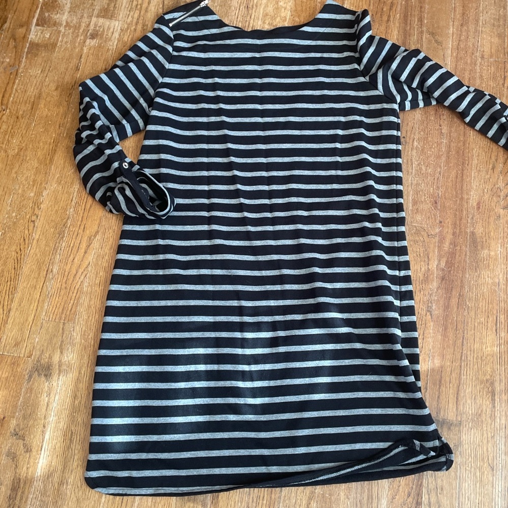 Black and Gray Striped Dress